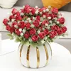 Fleurs décoratives verdure artificielle pour une utilisation extérieure Bouquet de rose exquise Fleur Fleur Bridal non passante polyvalente