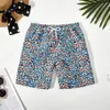 Crianças de desenho animado de desenho animado calça de praia estampada meninos Nando de calças casuais shorts adequados para férias na praia 240425