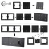 Chargers Coswall Black Matt PC Panel ZigBee 3.0 aan / uit schakelaar Scene Switch Yandex, Normale EU Socket USB Charger TV RJ45 Modules DIY