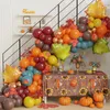 Décoration de fête 139pcs Ballon à thème d'automne Garland Kit Orange Coffee Golden Latex Ball Thanksgiving Fall Harvest Decor