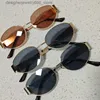 Sunglasses Oval Sunglasses 2024 New Womens Metal Mesh Red Street Womens Sunglasses Retro Lisa Sunglasses with Same Photo Q240425