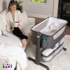 Baby Bassinet -Nachtschläfer mit Aufbewahrungskorb und bequemer Matratze - tragbares Kinderbett für Neugeborene, einfaches Faltungsdesign, enthält Reisetasche