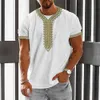 T-shirty męskie 2023 Retro Wzór Element wydrukowana T-shirt dla męskich oddychających mody Sports Sports Summer Leisure Biecidel Męskie TOP J240426