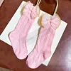 Sweet Girls Hollow Knitting Socks Kids Lace Gaze Baws 3/4 de joelho High Princess Sox Espanha Crianças Algodão Legas respiráveis Z7895