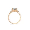Anneau Mosang Stone Femme Sier Ring Six Claw Princ Crown Instagram Ring Champagne Gold plaqué