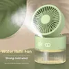 Electric Fans 2024 Summer New Humidifier Spray Fan Portable USB Water-cooled Mini Desktop Household Appliances Water Mist Fan with LED Light