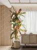 Decoratieve bloemen kunstmatige groene plant rode ijzeren boom bionische pot grote woonkamer high-end nep bomen vloer-bestaande decoraties