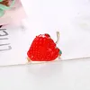 Brooches Red Color Strawberry For Women Fruit Accessories Hat Bag Jewelry Wedding Pins Gift