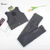 Kadınların Trailtsits Chreisure 2pcs Kaburga Yıkama Seti Fitness Bacaklar İçin Kalça Kaldırma Saplı Fermuar Sütun Ultra İnce Dikişsiz Yoga Seti 240424