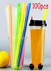 Dricker Straws 100st Pag Clear Colorful Black Individuellt inslagna mjölkedrycker för Pearl Bubble Holiday Jumbo Event Party2467662