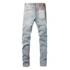 Damesbroeken Hoge kwaliteit 2024 Paarse Roca Brand Jeans Fashion Light Blue Knie Goles Slim Fit reparatie 28-40 Maat