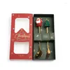 Diny Sets Fruit Spoon Christmas Coffee Doll Santa Claus Elk Snowman Fork Set Gift Tea