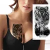 9jnv Tatouage Transfert grand bras manche tatouage lion tigre noir étanche tatouage temporaire autocollant sauvage wolf Tiger homme complet crâne totem faux tatouages 240427