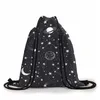 Backpack Style Deanfun Black Drawstring Bag Splendid Space Planet Mulheres Softback de Moda para a Escola 60445