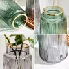 Vazen Modern Glass Vase Gold Rim Art Home Office Decoratie Licht Luxe Hydroponics Huishoudelijk Huishoudelijk Seleverie Meubels Artware Geschenken