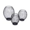 Candlers Herder Black Bird Cage Lantern Romantic Home Decoration Ornements Géométrique 3PCS