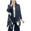 Women's Trench Coats Miyake Pleated Casual Printed Windbreaker Thin Top Fashion Versatile Cardigan 2024 Spring Style