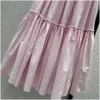 Spódnice 2024 moda pojedyncza piersi różowy kolor pasek A-line Land Women Women High talia elegancka praca vintage kropla odzież w OTKN5