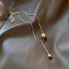 Halsband europeiska och amerikanska enkel guldfärg boll hänge rostfritt stål kort halsband non blekning smycken sexig nackkedja för kvinna