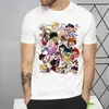 Erkek tişörtler benim kahraman akademisi tişörtler erkekler retro yıkanmış üstler t harajuku midoriya izuku tshirt strtwear hip hop erkek bakugou anime t-shirts t240425