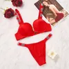 Mutandine da donna Sexy Push Up Reggiseno e biancheria intima Set a 2 pezzi di biancheria intima da donna con diamante d'acqua comoda reggiseno regolabile che raccoglie biancheria intima Wholeleeleel2404