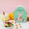 Gift Wrap Easter Cookie Tin Tinplate Box Metal Tins Eggs Shaped Candy Empty Biscuits Container