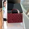 Kids Bags CC Bag Womens Classic Mini Flap Quilted Lambskin Red Bags Top Handle Totes Gold Metal Hardware Matelasse Chain Crossbody Shoulder Handbags Turn Lock Purse 2