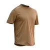 Taktiska T-shirts Mens Coolmax Casual T-shirt Summer Snabbtorkning Elastisk lös t-shirt Militär träning Taktisk t-shirt tunn andningsbar fiske topp 240426