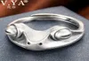 925 STERLING SLATRO FROG OPEN RINGS PARA MAN HOMENS MONE