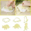 Stampi 3pcs/set Dinosaur Cutter cookie 3d dessert torta fondente che goffra il dessert stampo cottura di plastica di plastica di compleanno per torta di compleanno accessori per torta fai -da -te