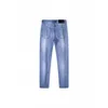 Spring/summer European High End Jeans Mens Elastic Slim Fit Small Straight Feet Fashion Casual Denim Pants