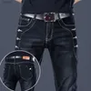 Jeans masculins à la mode noire luxe pour hommes street street punk mode confort stretch jeans slim fit jambe droite jeansl244