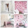 Silk Rose Flowers 3D Backdrop Wall Wedding Decoration Artificial Flower Panel for Home Decor Backdrops Baby Shower 240422