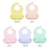 10pcs / lot bébé imperméable Silicone Bib Food Grade Saliva Serviette Childrens Traine et repas en gros 240422