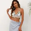 Dames badmode Boheemian Crochet Halter Neck Bikini's Top voor vrouwen Bohemia gebreide gewas H58D