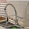 Kökskranar Chrome Solid mässingskran Double Sprayer Vessel Sink Mixer Tap Deck M Qyltnf Packing20106752553 Drop Delivery Home G DHKWA