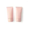 Bouteilles de rangement 50 ml x 50 tube moelleux rose mat vide rechargeable lotion en plastique complexe couvercle à vis crème à la crème pour le visage