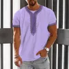 T-shirty męskie 2023 Retro Wzór Element wydrukowana T-shirt dla męskich oddychających mody Sports Sports Summer Leisure Biecidel Męskie TOP J240426