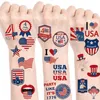 S9M0 Tattoo Transfer 4th of July Temporary Tattoos 20 Sheets USA American Flag Waterproof Tattoos Stickers for Independence Day Patriotic Theme Party 240426