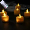 Packung von 6 oder 12 Fernbedienung Dekorativ bewegendem Docht Weihnachtskernfloameless Dancing Flame Votiv Teelight mit Timer 240416