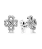 Lucky Clover Stude Earring Oryginalne pudełko na 925 Srebrne Srebrne CZ Diamentowe kolczyki Kobiety Luksusowe biżuterię ślubną 8984969