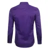 Shirts Purple Men's Bamboo Fiber Dress Shirt 2023 Brand New Slim Fit Long Sleeve Chemise Homme Non Iron Easy Care Formal Shirt for Men