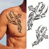 Transfert de tatouage 1pc hommes étanche tatouages temporaires autocollants manches bras cool gros hipster noire de crosse oculaire 240427