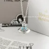 Designer Lin Zhou Necklace Women's Fashion Classic Luxury Jewelry Necklace Pin Style Full Diamond Saturn Planet Necklace Gift Light Luxury