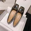 Casual Shoes Plus Size Women High Heels OL Beautiful Pumps Stone Pattern Ladies Medallion Square Toe Leather Dress Boat