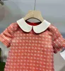 Classics Baby Jirt Doll Collar Design Princess Robe Taille 100-150 cm Kids Designer Vêtements d'été Logo complet Imprimé Filles Girls Partydress 24aPril