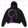 Herren Hoodies Sweatshirts Y2k New Dark Oversize Hoodie Skull Print High Strt Hip-Hop Retro-Design-Mantel verdickte obere Sudaderas Para Mujer Harajuku H240425