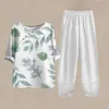 Women's Two Piece Pants Ladies Two Piece Set Womens O Neck Outfits Pants with Pockets 3D Flower Print T-Shirt Tops Sportwear Tracksuit Spring Clothing Y240426