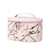 Korean Style Art Splash Cosmetic Bag Large Capacity Light Pink Portable Travel Toiletry Storage Bag Pu Waterproof Cosmetic Bag