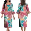 Feestjurken Aangepaste Polynesische damesjurk Slim Vintage Summer Lange Mouw 2024 Design comfortabel met gegolfde manchetten